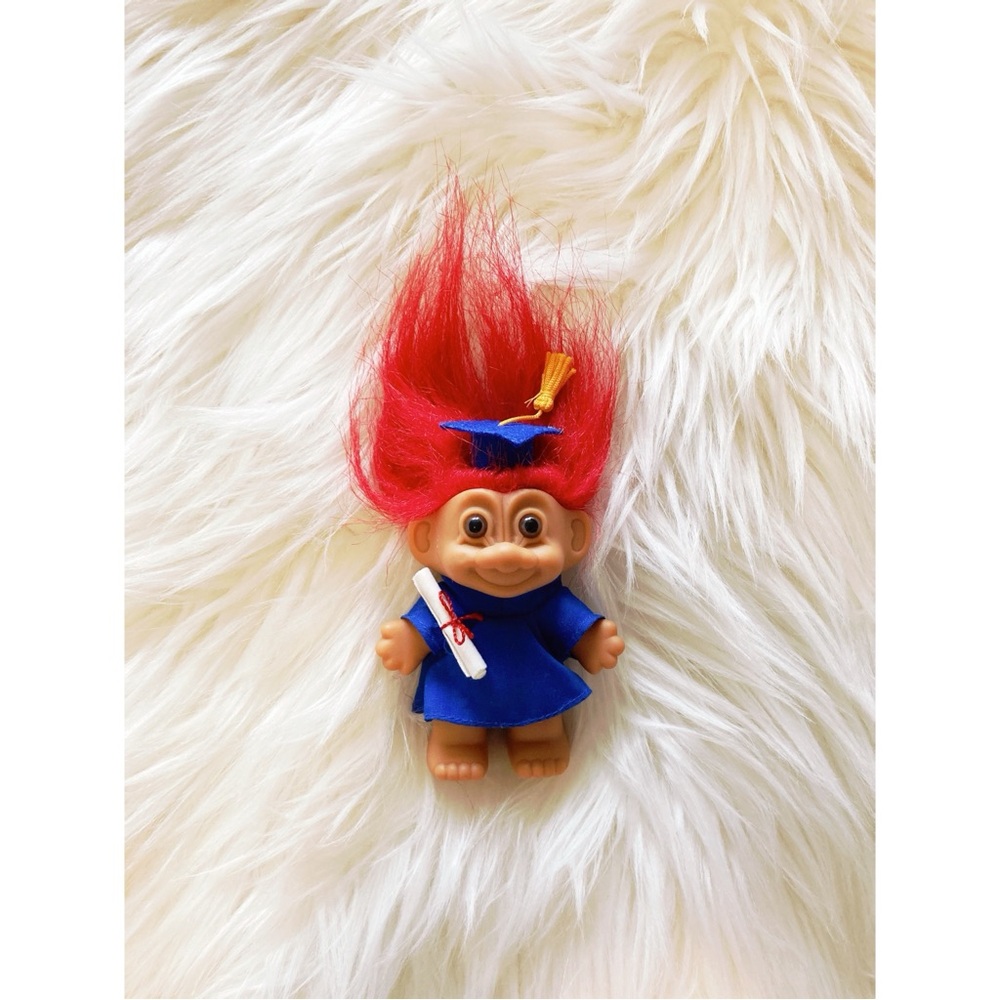 Vintage 90s Troll Doll Graduation Gift Russ Grad Troll Retro Red Hair Troll
